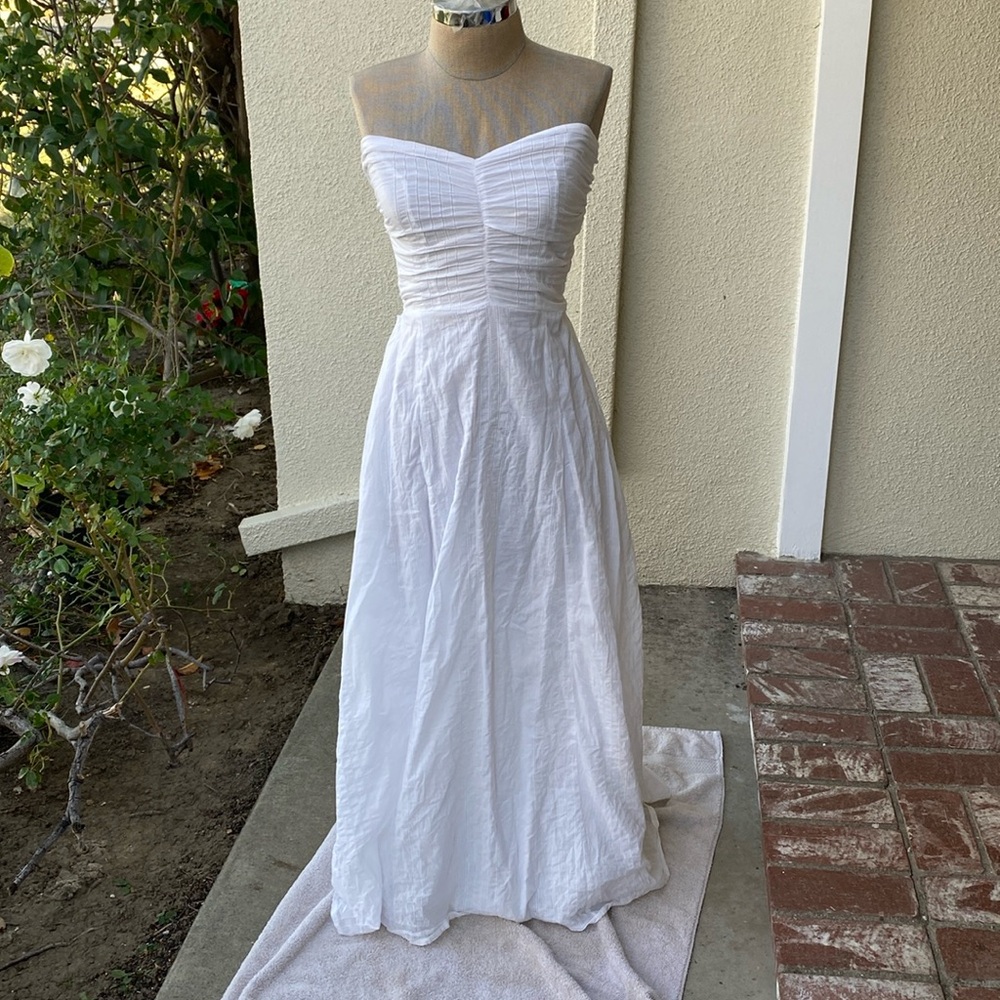 Sundress the brand 100% cotton white long strapless dress. Designed in F… - Picture 2 of 15